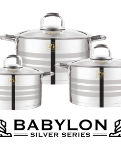 سرویس قابلمه استیل 6 پارچه سایز 24 مدل 1350 زیو / ZIO ZCS- 1350  24