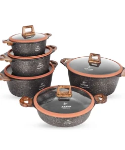 سرویس قابلمه 10 پارچه لایف اسمایل تیتانیوم/ LIFE SMILE LIFEP13N-10