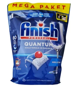 قرص ماشین ظرفشویی فینیش مدل Quantum Powerball بسته 80 عددی / FINISH