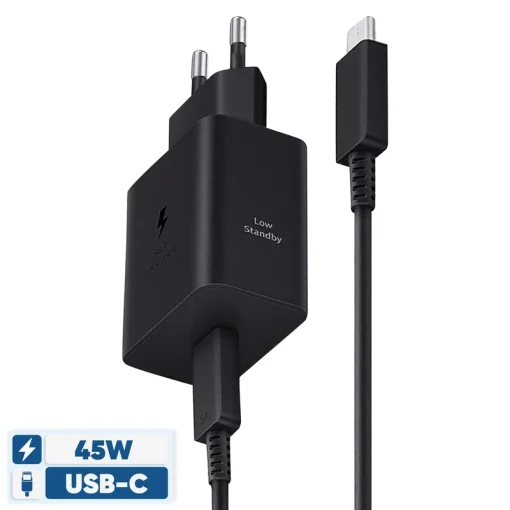 شارزر سامسونگ 2پین 45 وات با کابل/ SAMSUNG ADAPTER CABLE